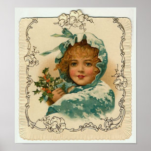 "Christmas Holly" Vintage Poster