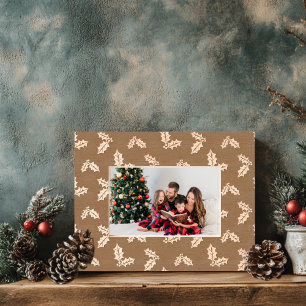 Christmas Holly Wooden Etched Frames