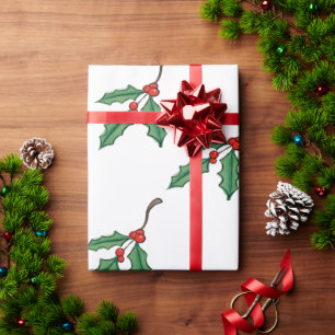  Christmas Holly Wrapping Paper 