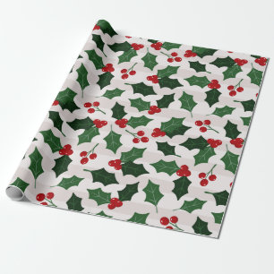 Christmas Holly Wrapping Paper