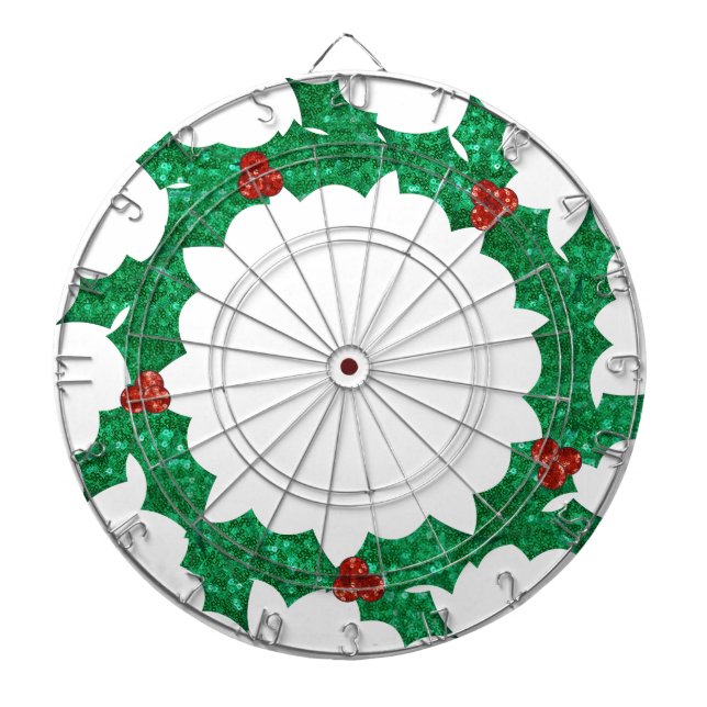 christmas holly wreath dartboard (Front)