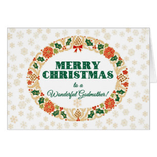 Christmas Holly Wreath, for Godmother Snowflakes