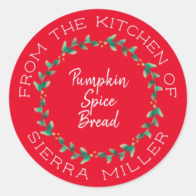 Christmas Holly Wreath Kitchen Treats Red Label (Front)