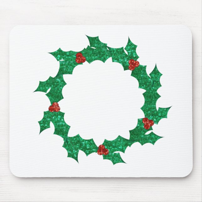 christmas holly wreath mouse mat (Front)