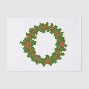 Christmas Holly Wreath Tissue Paper
