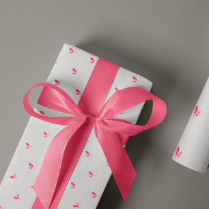 Christmas holy berries pattern pink grey gift wrapping paper