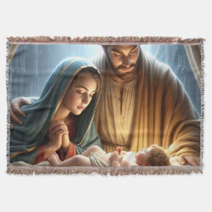 Christmas Holy Family Throw Blanket
