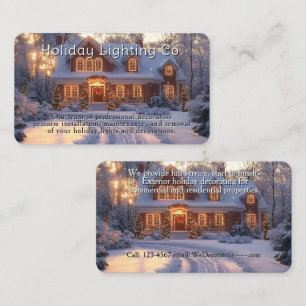 Christmas Home Lights Decorations Business Card