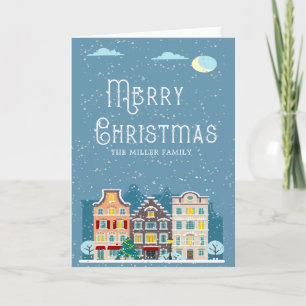 Christmas home snow day holiday photo folded card