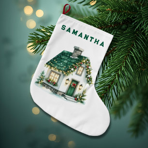 Christmas Home with Lights Kids Stocking