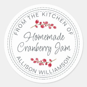 Christmas Homemade Cranberry Jam  Classic Round Sticker