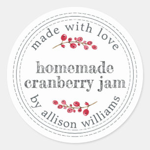 Christmas Homemade Cranberry Jam Classic Round Sticker