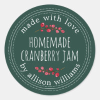 Christmas Homemade Cranberry Jam Dark Green