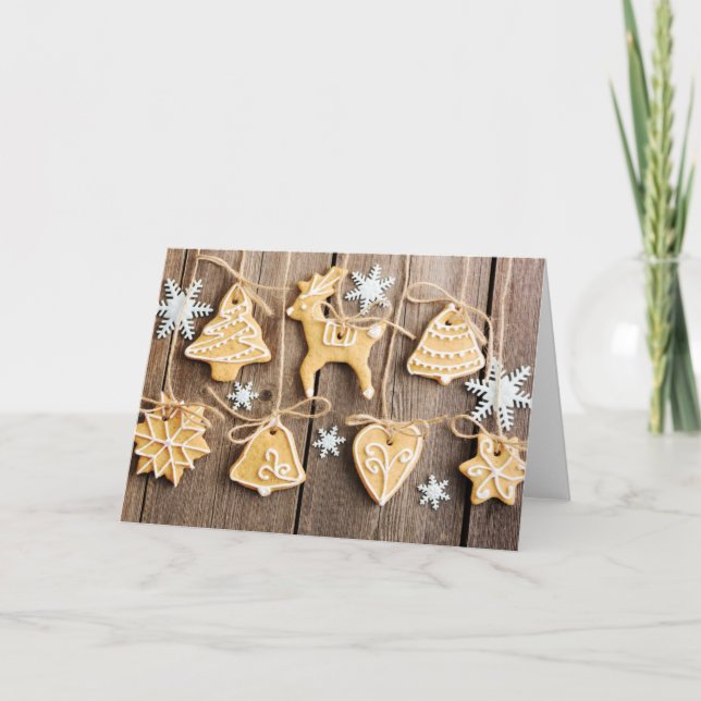 Christmas homemade gingerbread cookies holiday card (Front)