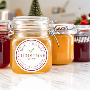 Christmas Homemade Jam Greenery Classic Round Sticker