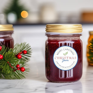 Christmas Homemade Jam Greenery Classic Round Sticker