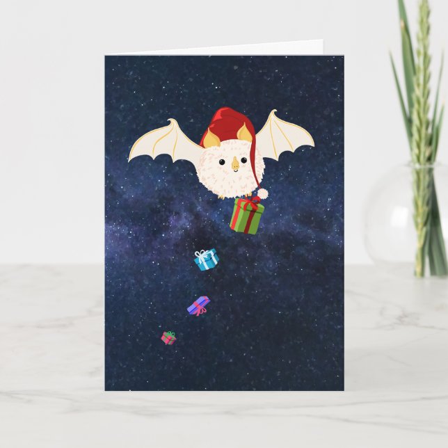 Christmas Honduran White Bat Card (Front)