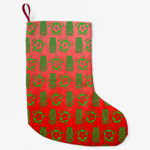 Christmas Honu And Tiki Small Christmas Stocking