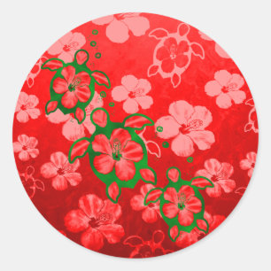 Christmas Honu Turtles Classic Round Sticker