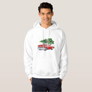 Christmas Hoodie with red vintage car