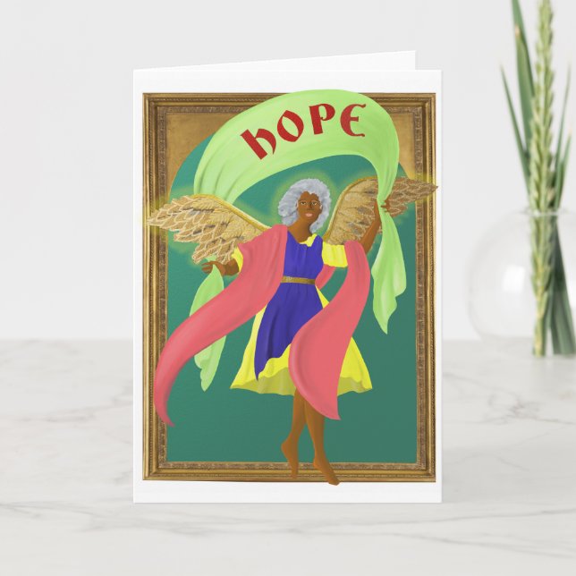 Christmas HOPE Angel (blank inside) Card (Front)