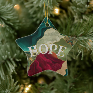 Christmas Hope Golden Snowflake Ceramic Tree Decoration