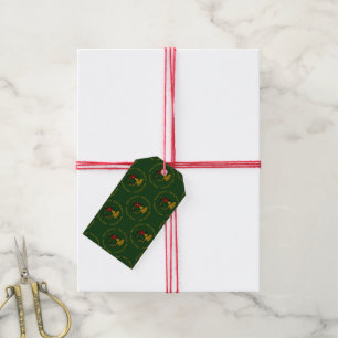 Christmas Horn-Green-Gift Tags 10ct