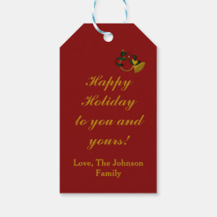 Christmas Horn-Red-Gift Tags 10ct