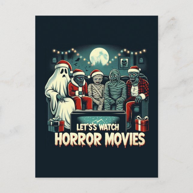Christmas Horror Movies Friends Postcard (Front)