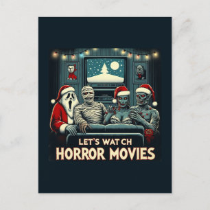Christmas Horror Movies Friends Postcard