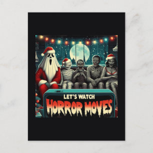 Christmas Horror Movies Santa Ghost Postcard