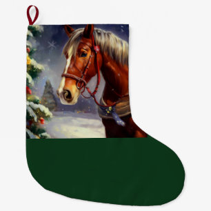 Christmas Horse 1 Large Christmas Stocking