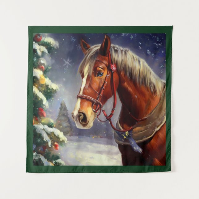 Christmas Horse 1 Tapestry (Front)