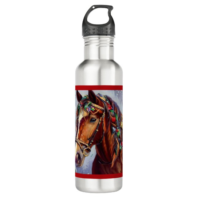 Christmas Horse 2 710 Ml Water Bottle (Front)