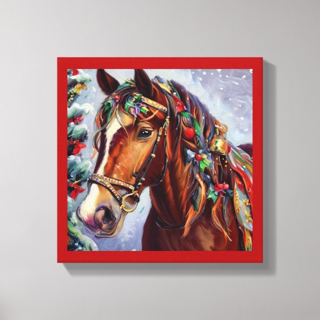 Christmas Horse 2 Canvas Print (Front)