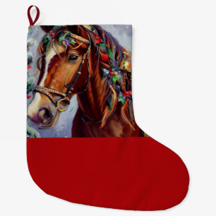 Christmas Horse 2 Large Christmas Stocking