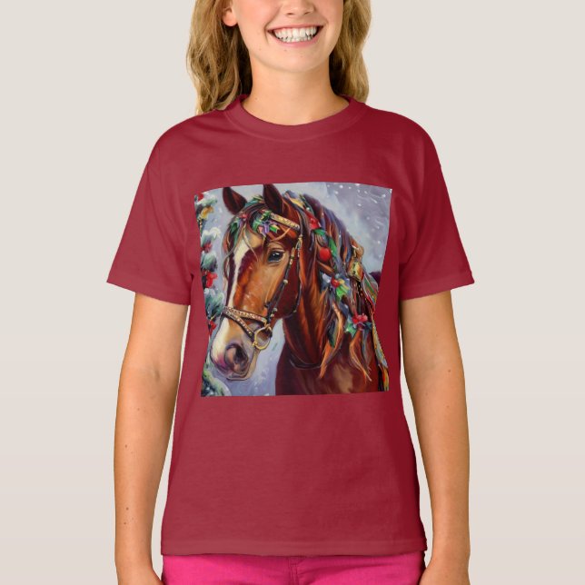 Christmas Horse 2 T-Shirt (Front)