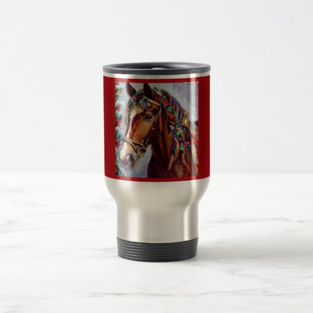 Christmas Horse 2 Travel Mug (Center)