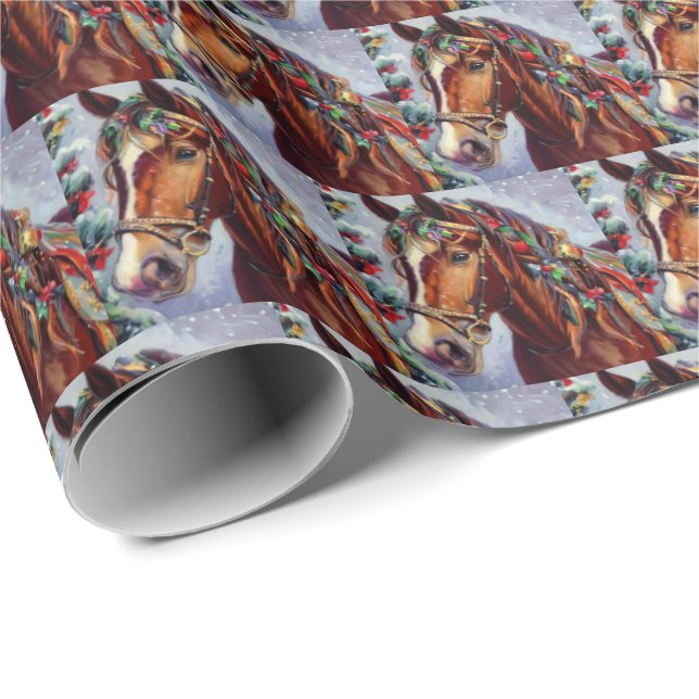 Christmas Horse 2 Wrapping Paper (Roll Corner)