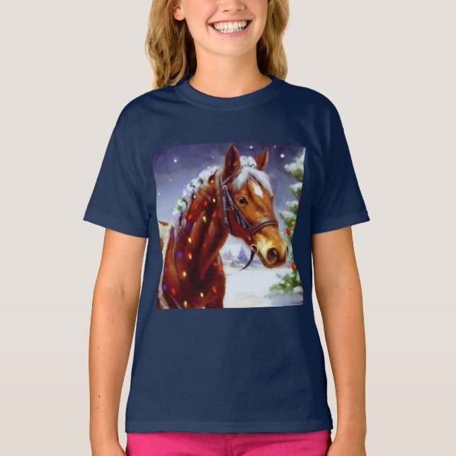 Christmas Horse 3 T-Shirt (Front)