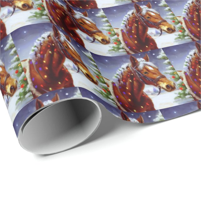 Christmas Horse 3 Wrapping Paper (Roll Corner)