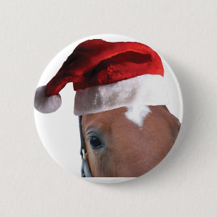 Christmas Horse 6 Cm Round Badge