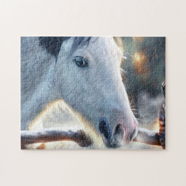 Christmas Horse and Beautful Owl Jigsaw Puzzle (Horizontal)