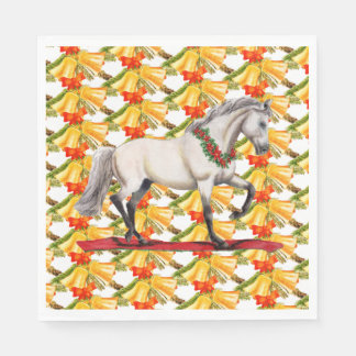 Christmas Horse and Bells Original Art Design Napkin