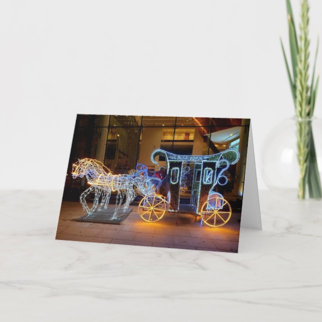 Christmas Horse and Carriage Greetings Card (Front)