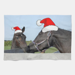 Christmas Horse and Pony Tea Towel