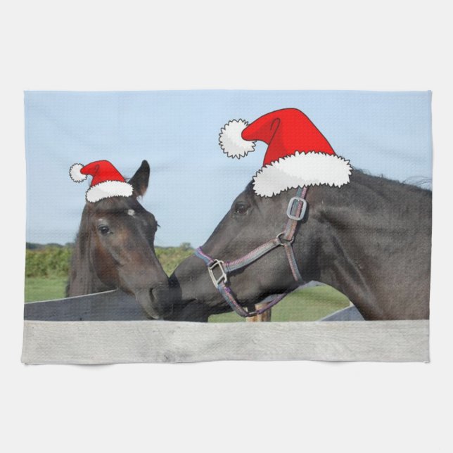 Christmas Horse and Pony Tea Towel (Horizontal)