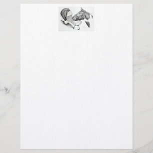 Christmas Horse and Santa Claus Custom Letterhead