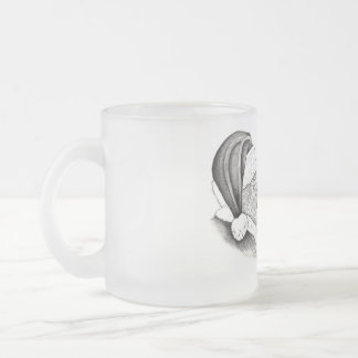 Christmas Horse and Santa Claus Frosted Glass Coffee Mug