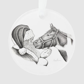 Christmas Horse and Santa Claus Ornament
